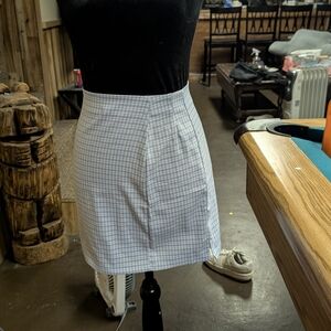 Elegant Blue Checkered Mini Skirt